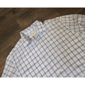 Banana Republic Blue Striped Dress Shirt Mens XL 17-17.5 Long Sleeve Cotton